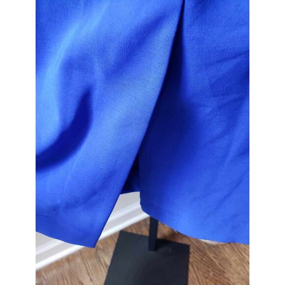 Laundry by Shelli Segal Midi Dress Womens Size 6 Blue Asymmetric Neck Sleeveless - Picture 9 of 14